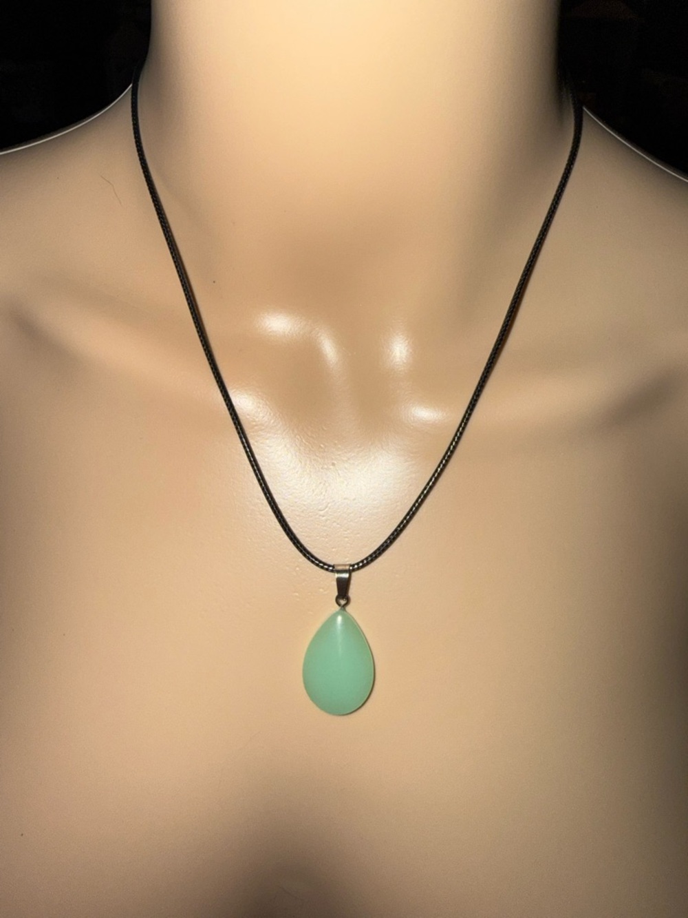 Mint Green Teardrop Pendant Necklace